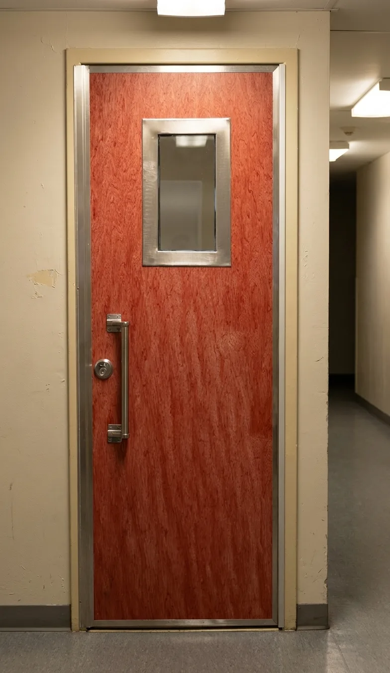 Security door installed in a secure corridor